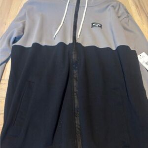 Billabong Men's Gray and Black Hooded zip-up. NWT